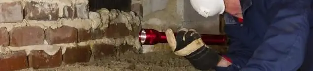 Pest control technician inspecting a crawl space for ant activity and entry points in Baltimore, MD